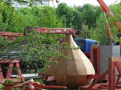 Строительство храма в парке у Головинских прудов