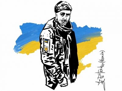 Расстрелянный украинский военнопленный. Рис. А.Петренко: t.me/PetrenkoAndryi